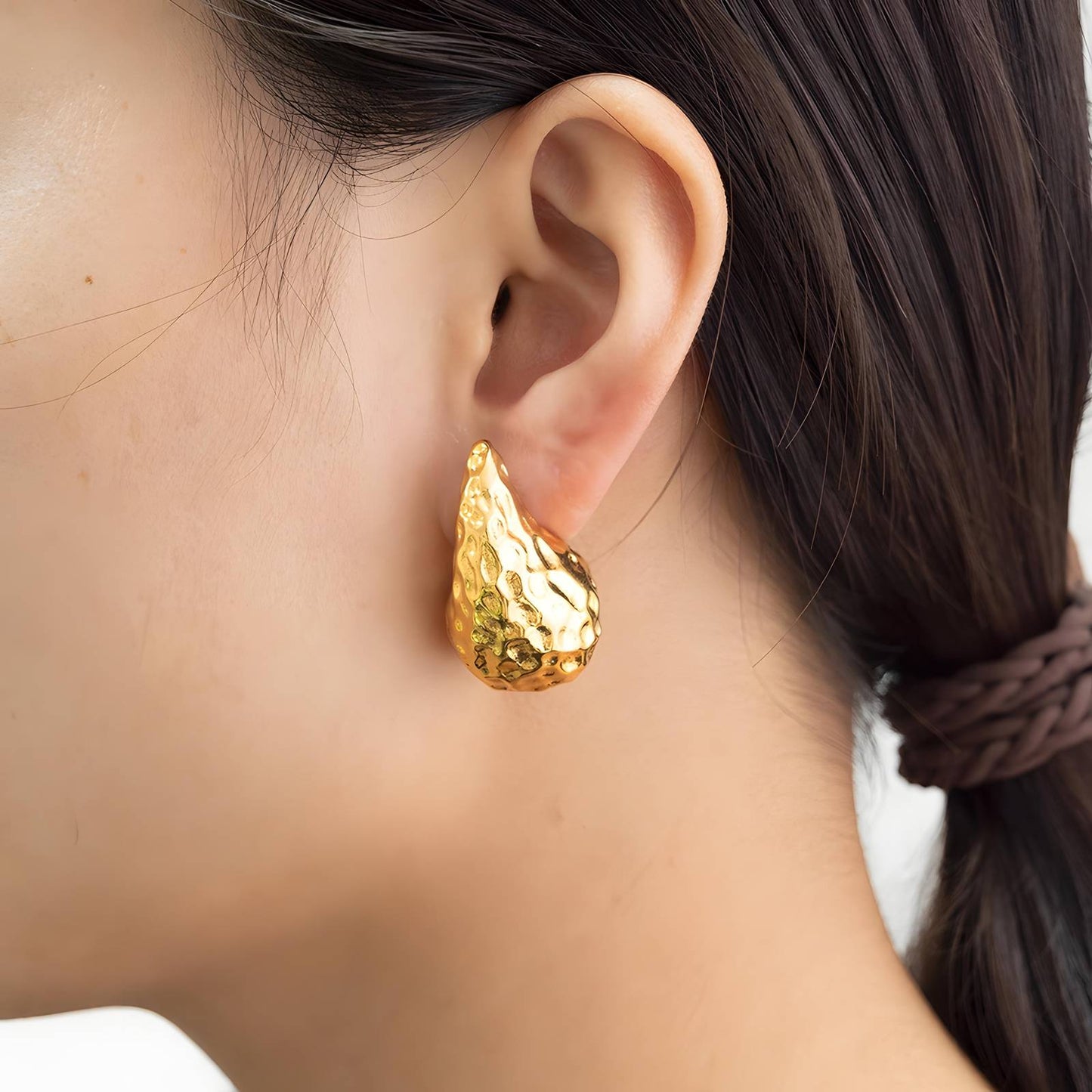 Stevie 18K AAA gold oblong drop earrings