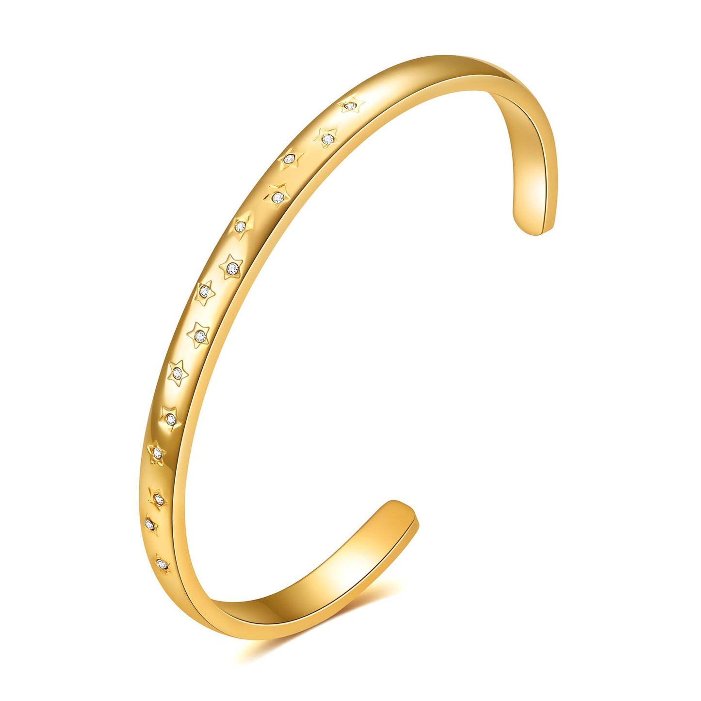 Jordane 18k AAA gold plated star zircon bangle