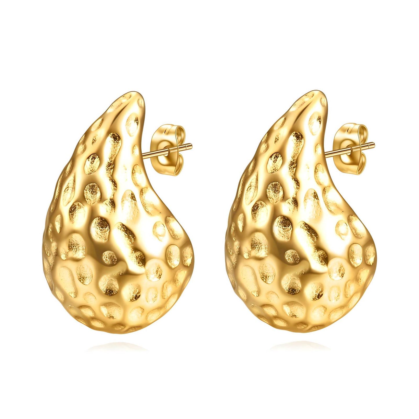 Stevie 18K AAA gold oblong drop earrings