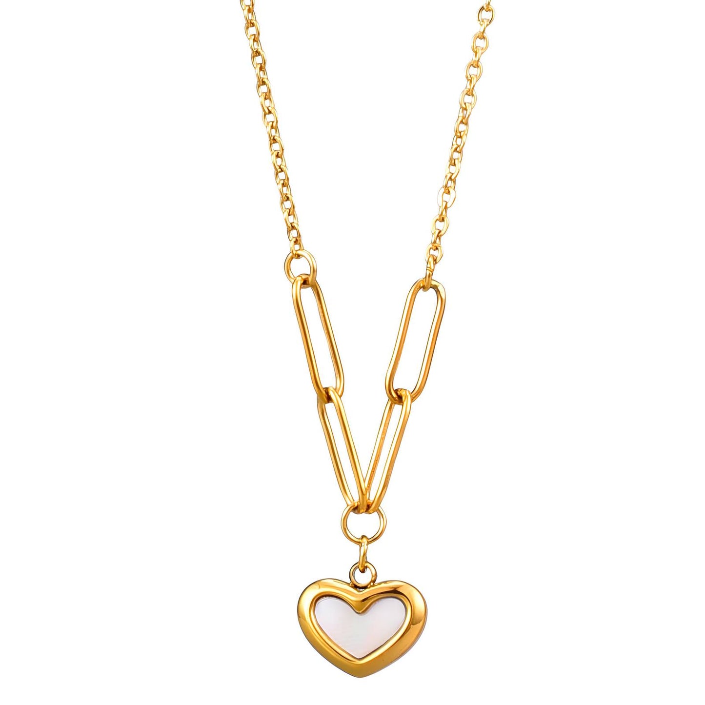Cassidy 18K AAA Gold plated two chain necklace with a beautiful heart at its centre