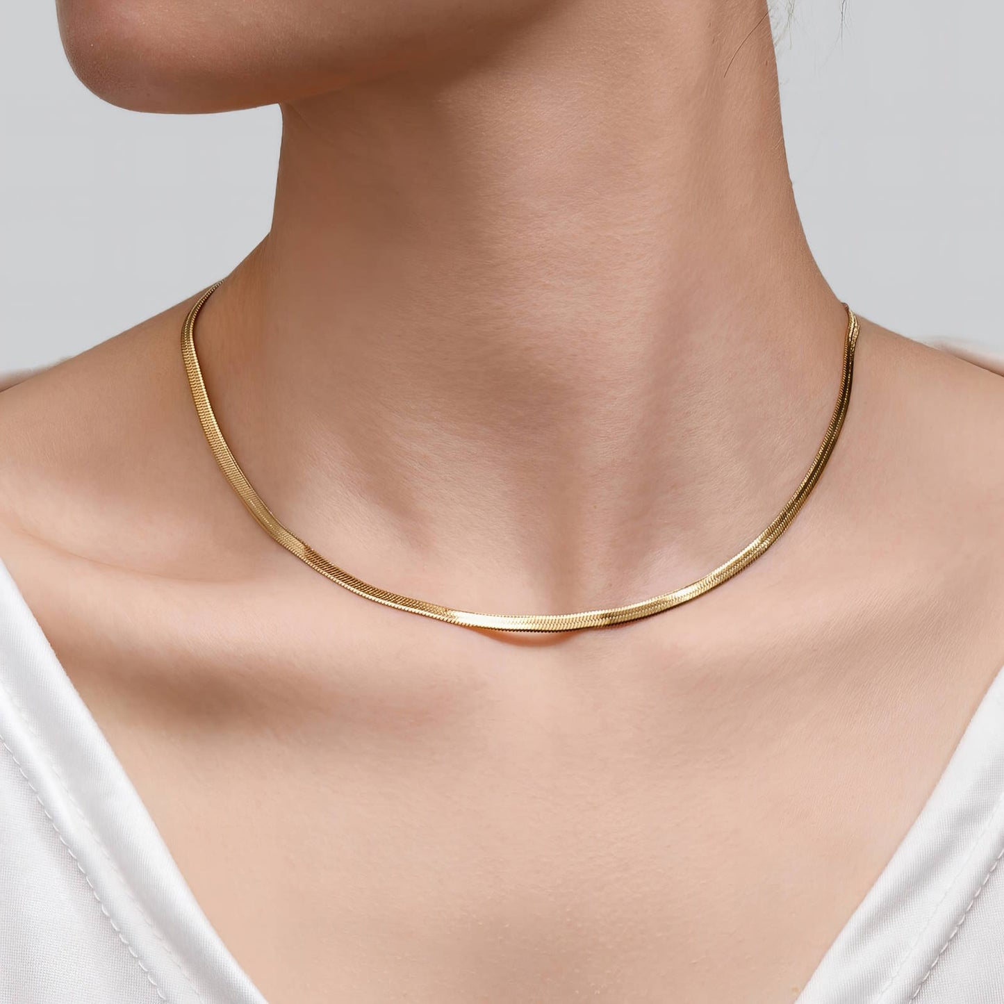 Dorothy 18K AAA plated gold snake chain necklace