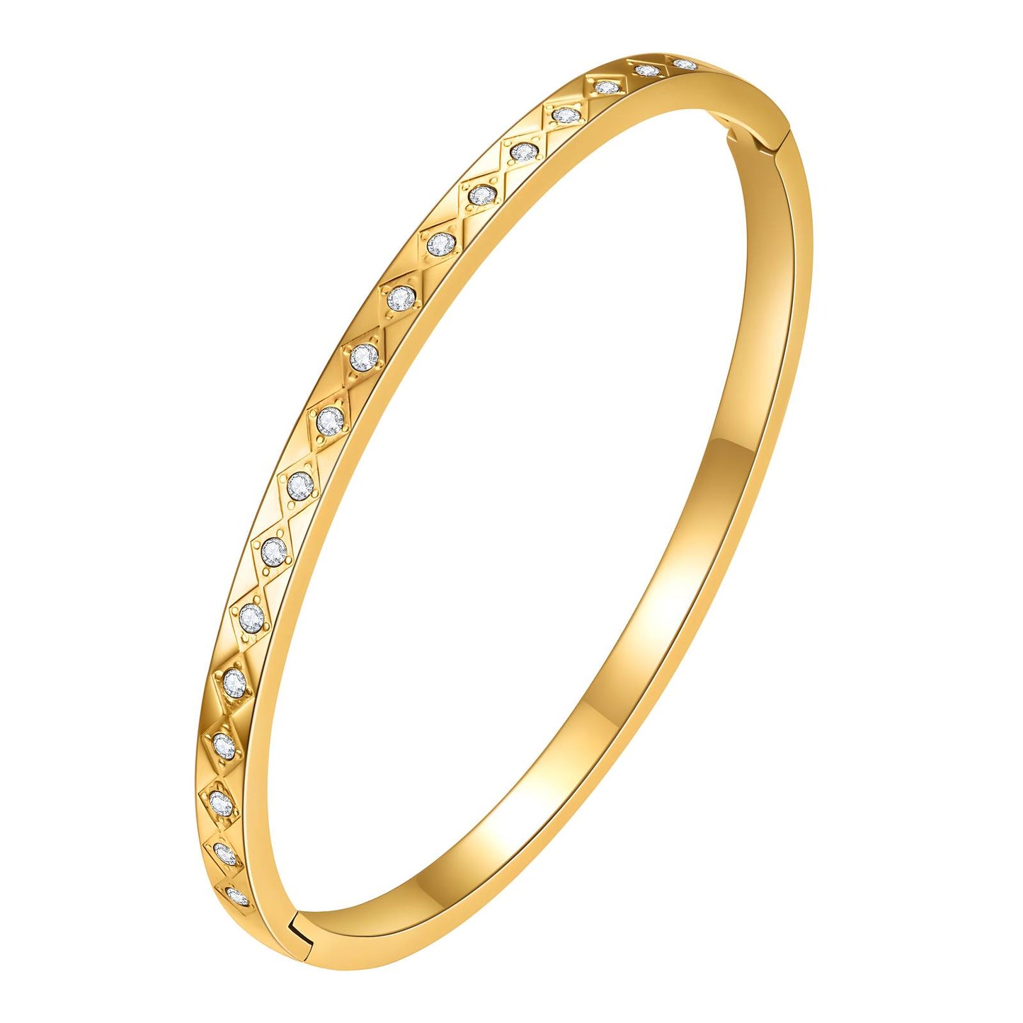 Megan 18K AAA gold plated square zircon bangle