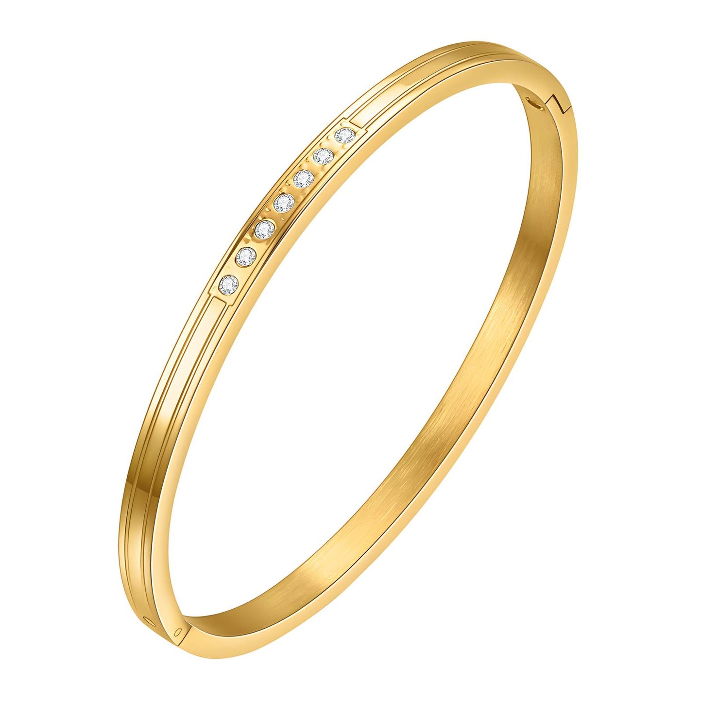 Lottie 18K AAA gold plated bangle zircon inlay design simply stunning