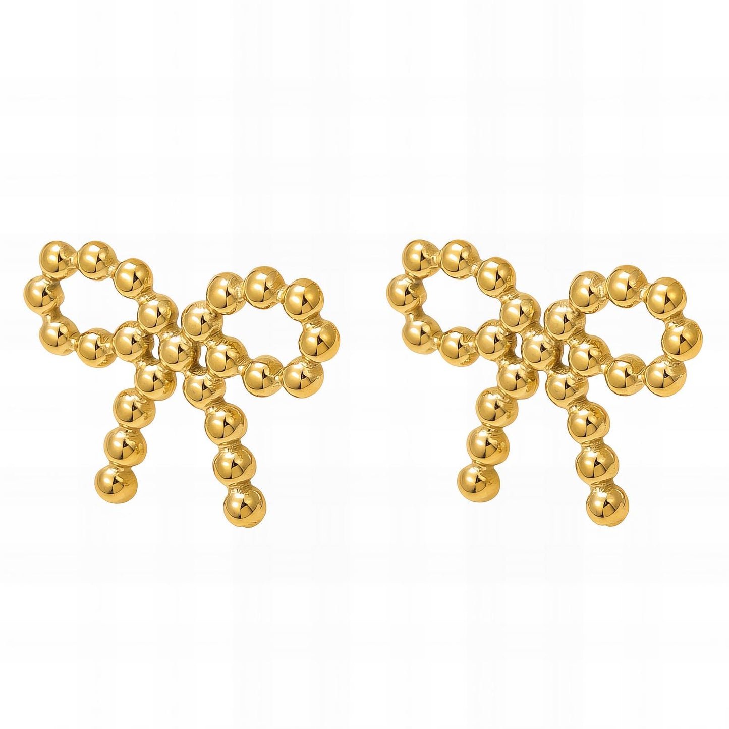 Dot 18K AAA Gold bow shaped earrings