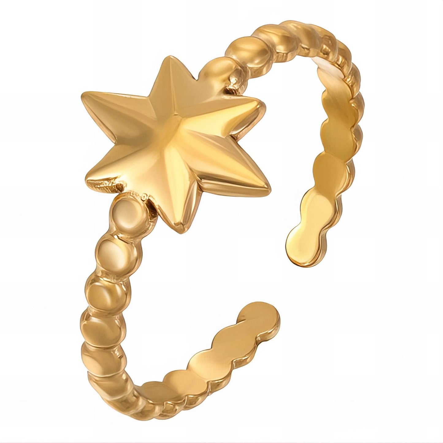 Star 18K AAA gold plated adjustable single star ring