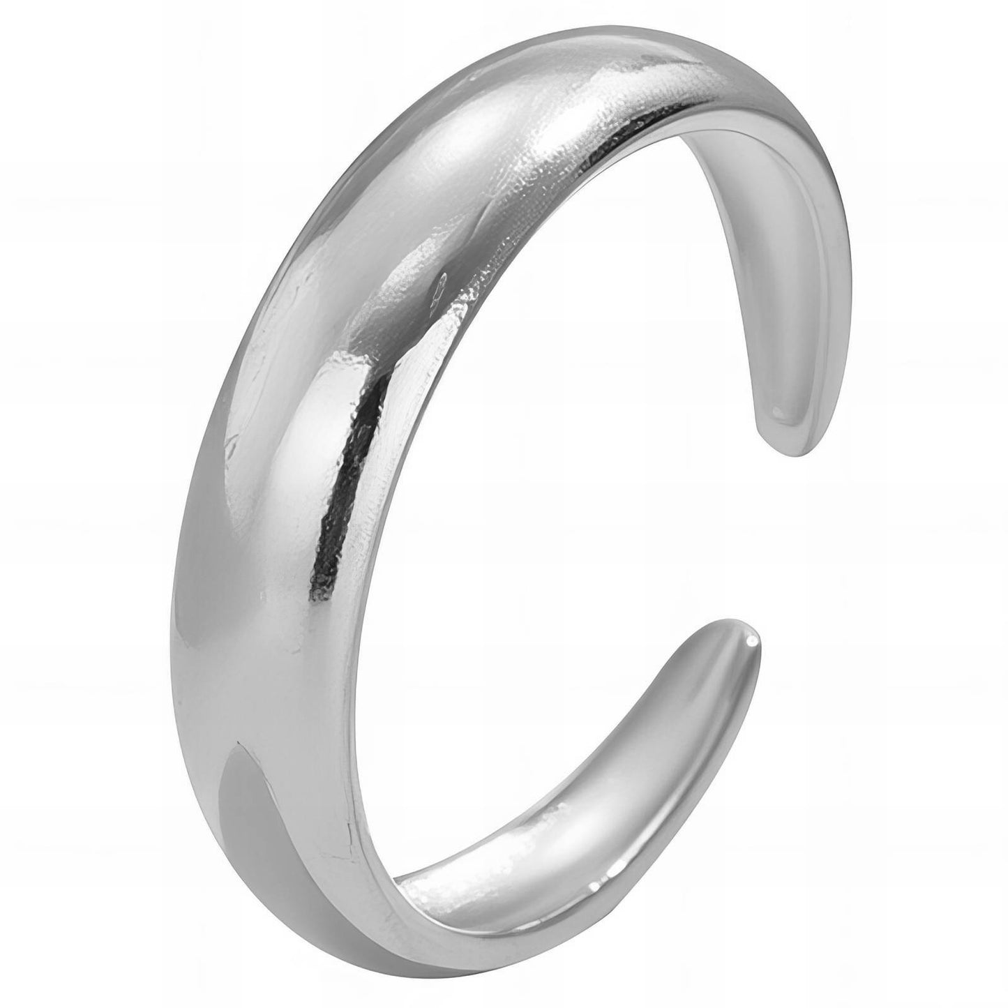 Ivy clean and sophisticated stainless steel silver adjustable ring