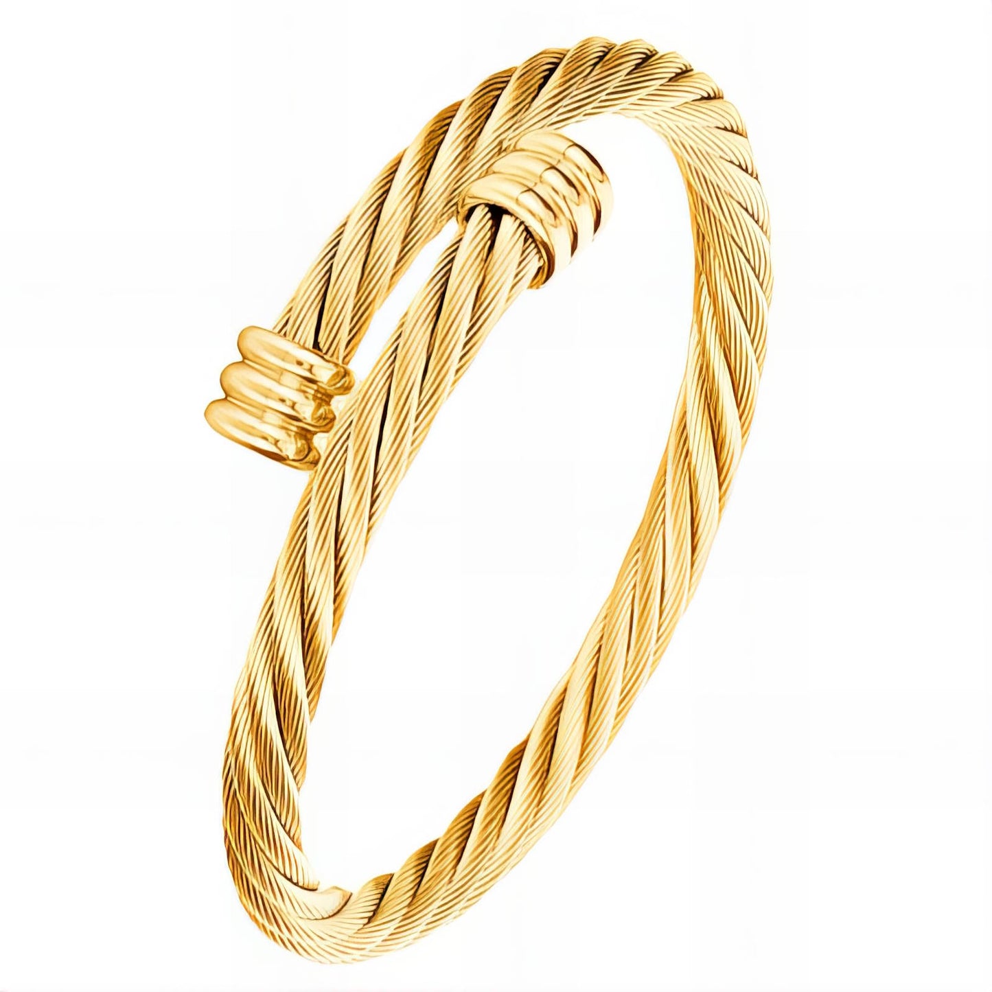 Amara 18K AAA Gold plated twist bracelet large size