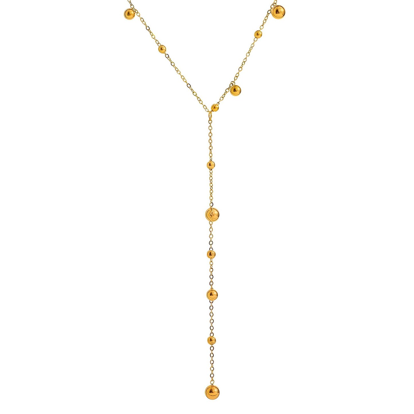 Delphine is a 18k AAA gold plated chain with small beads on