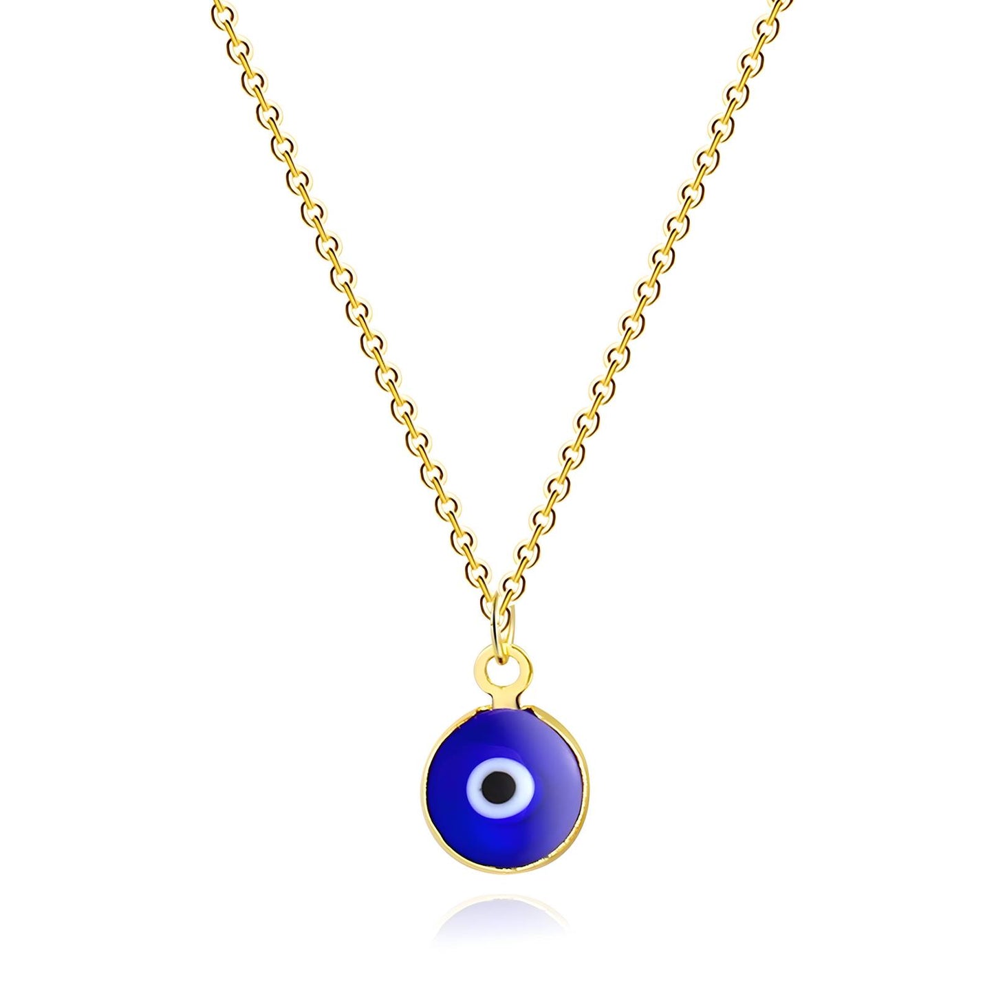 Ellis is a 18k AAA gold plated evil eye charmed necklace