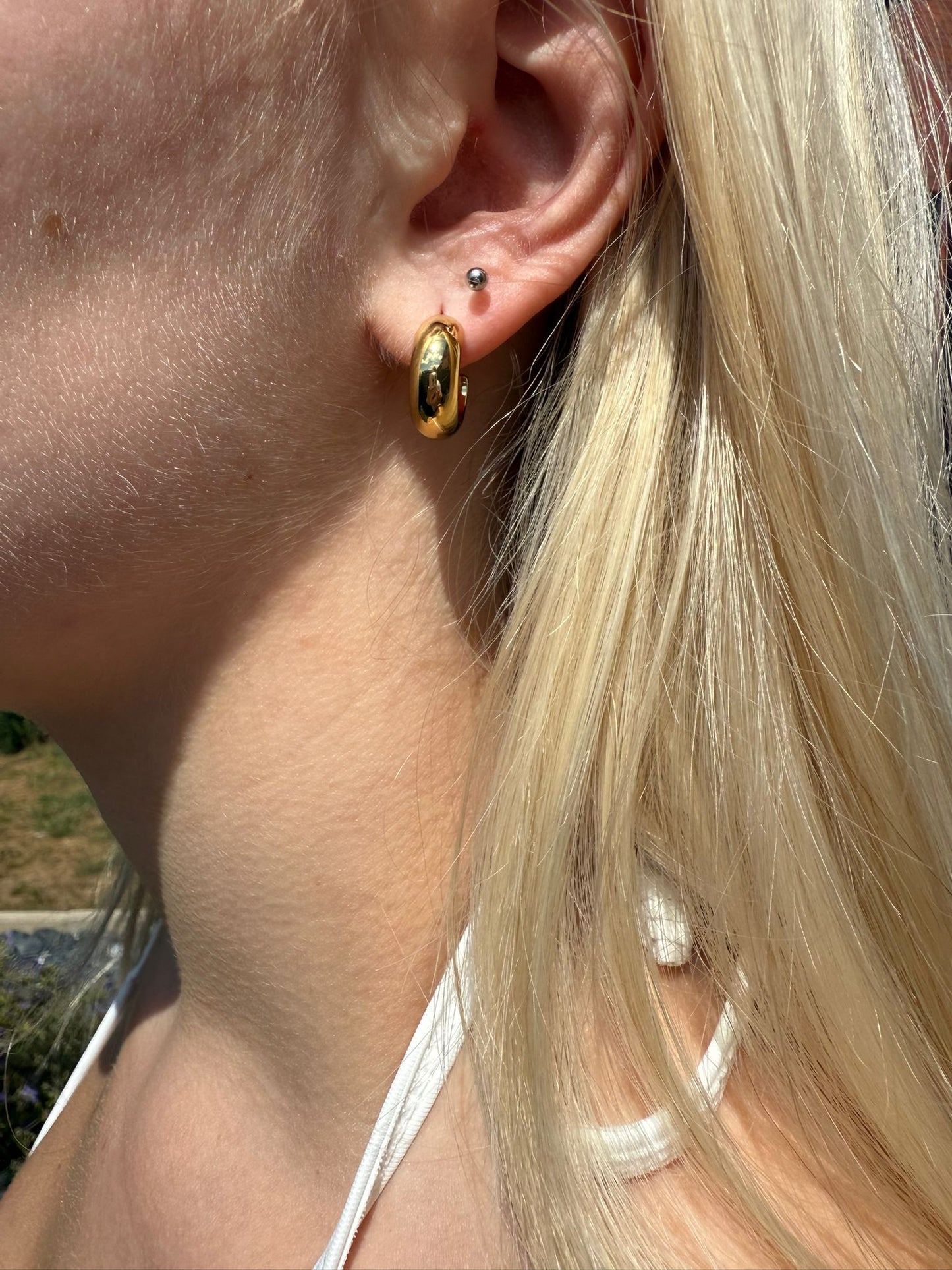 Aubrey 18k AAA gold plated half hoop earrings