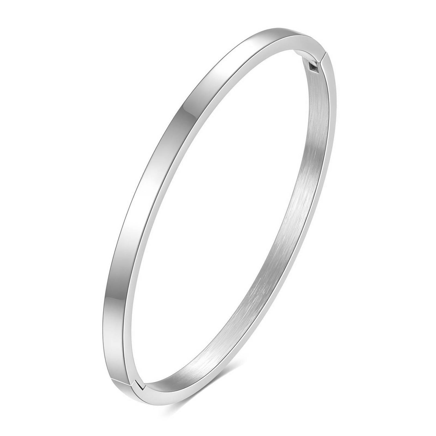 Quinn is a stainless steel silver plain bangle