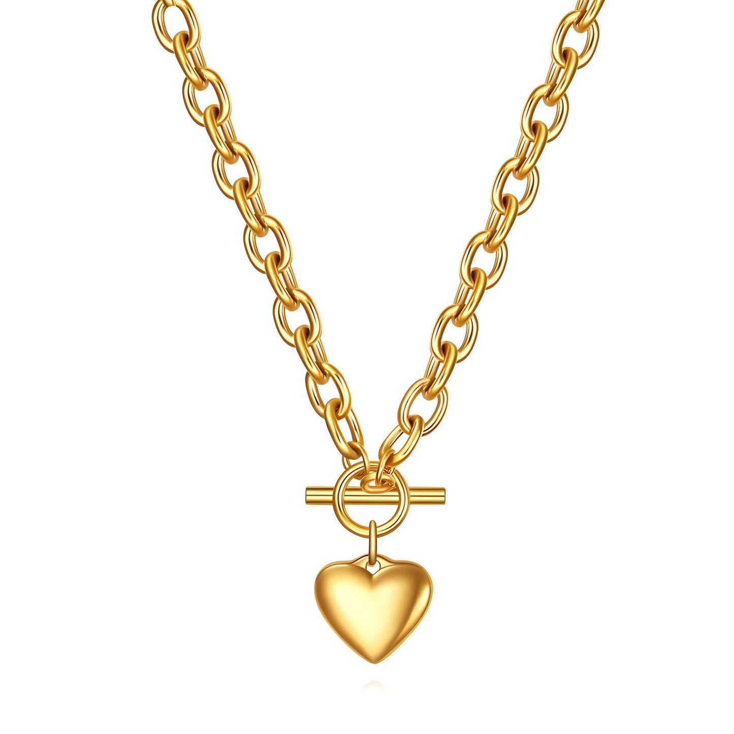 Julie silver heart chain necklace is romantic and trendy