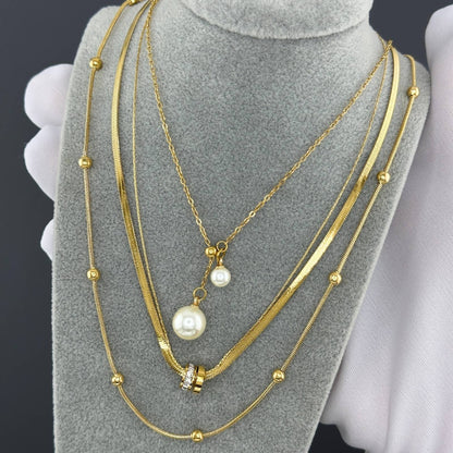 Flora  18k Gold plated single chain with bead balls attached