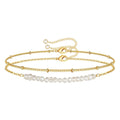 Faye 18K AAA gold plated two bracelets pearl and  bead chain bracelets