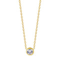 Lucy necklace is simple and elegant in 18K AAA Gold plated single zircon design
