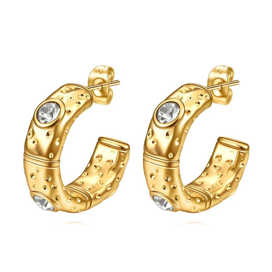 Florence 18K AAA gold plated hoop earrings with zircon for that touch of Luxury