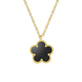 Black Daisy Pendant Necklace | 18k Gold Plated Stainless Steel