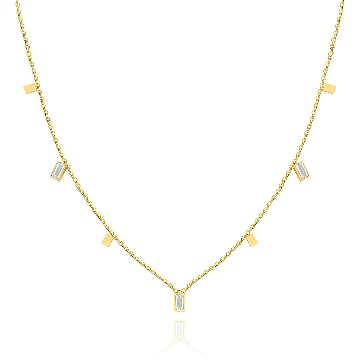 Aurora 18k plated gold necklace with zircon charms
