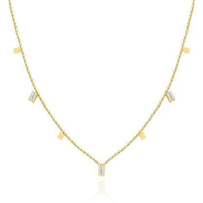 Aurora 18k plated gold necklace with zircon charms