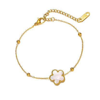 Daisy white flower 18k gold plated bracelet