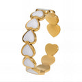 Isla 18K AAA gold plated and white heart adjustable ring