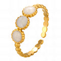 Adeline 18K AAA gold Grecian style adjustable ring with white ring design