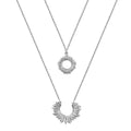 Sunny two tier sun style necklace in silver