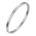 Lottie stainless steel silver bangle zircon inlay design simply stunning