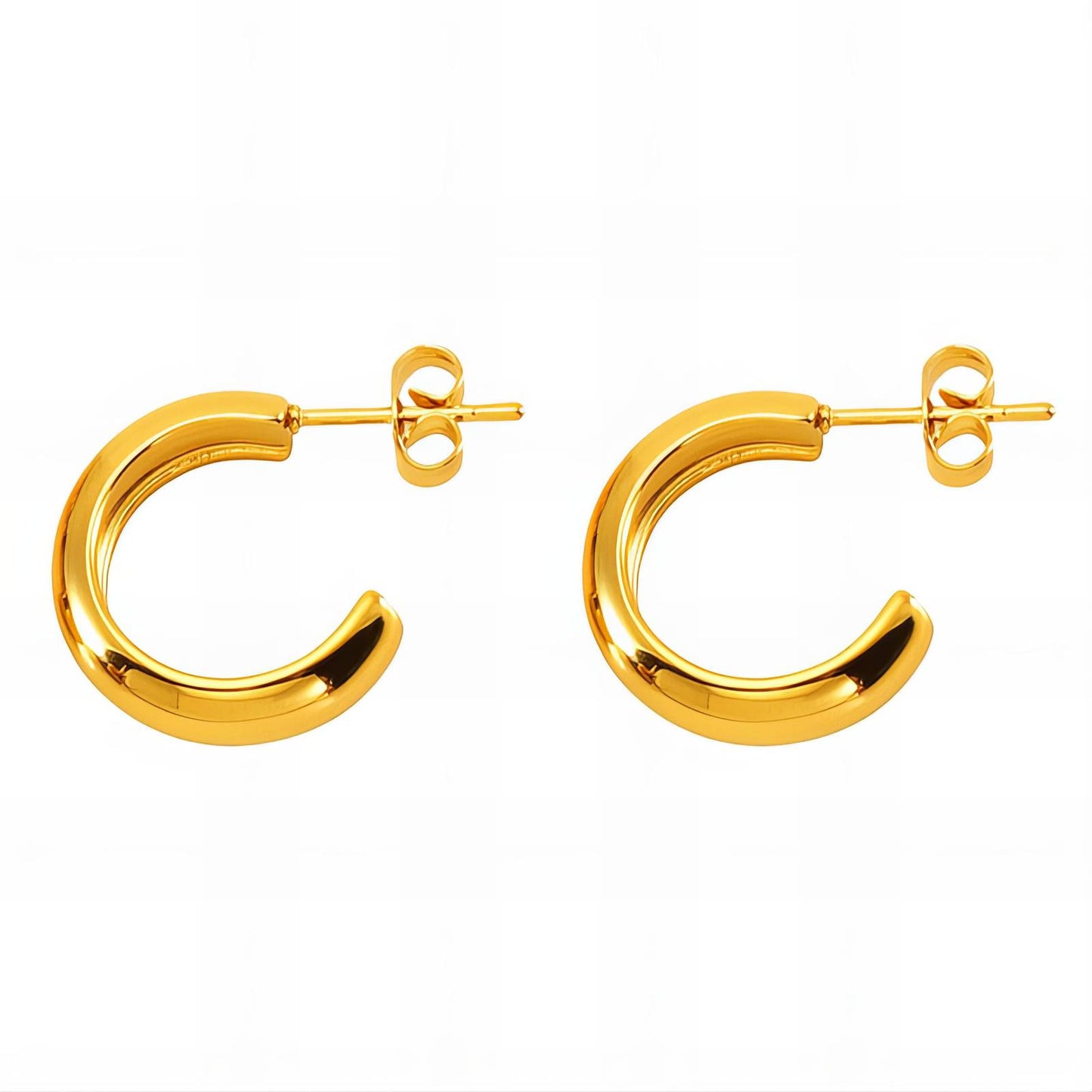 Aubrey 18k AAA gold plated half hoop earrings