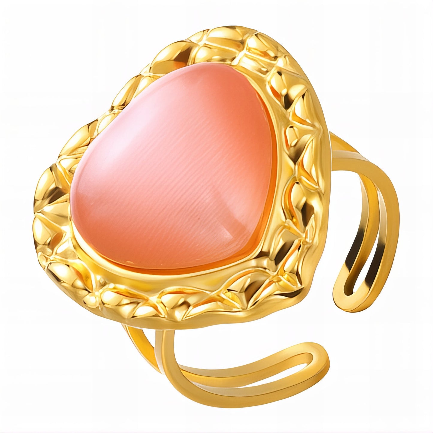 Alba 18k AAA gold-plated Pink Heart ring