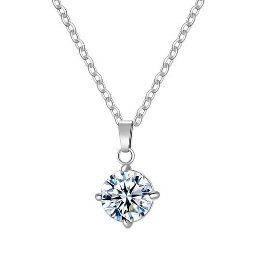 Bess is a stainless steel single circular zirconia diamond