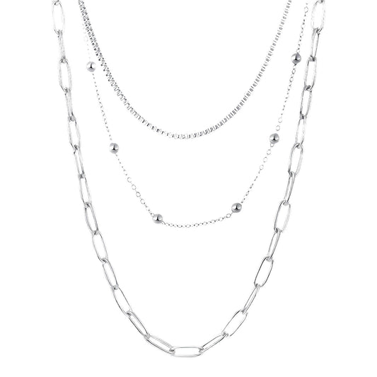 Darla is a three chain stainless steel necklace