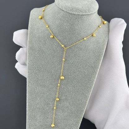 Delphine is a 18k AAA gold plated chain with small beads on