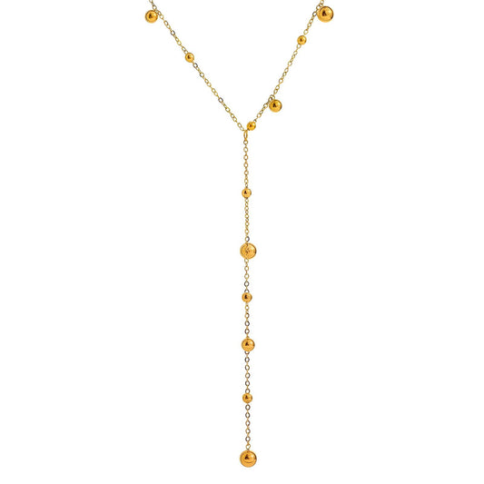 Delphine is a 18k AAA gold plated chain with small beads on