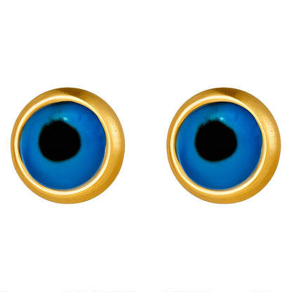 Imogen stud Evil eye stud design earrings in 18k AAA gold plated