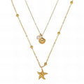 Jade is a seaside design 18k AAA gold plated necklace with Pearl, Shell and Starfish charms