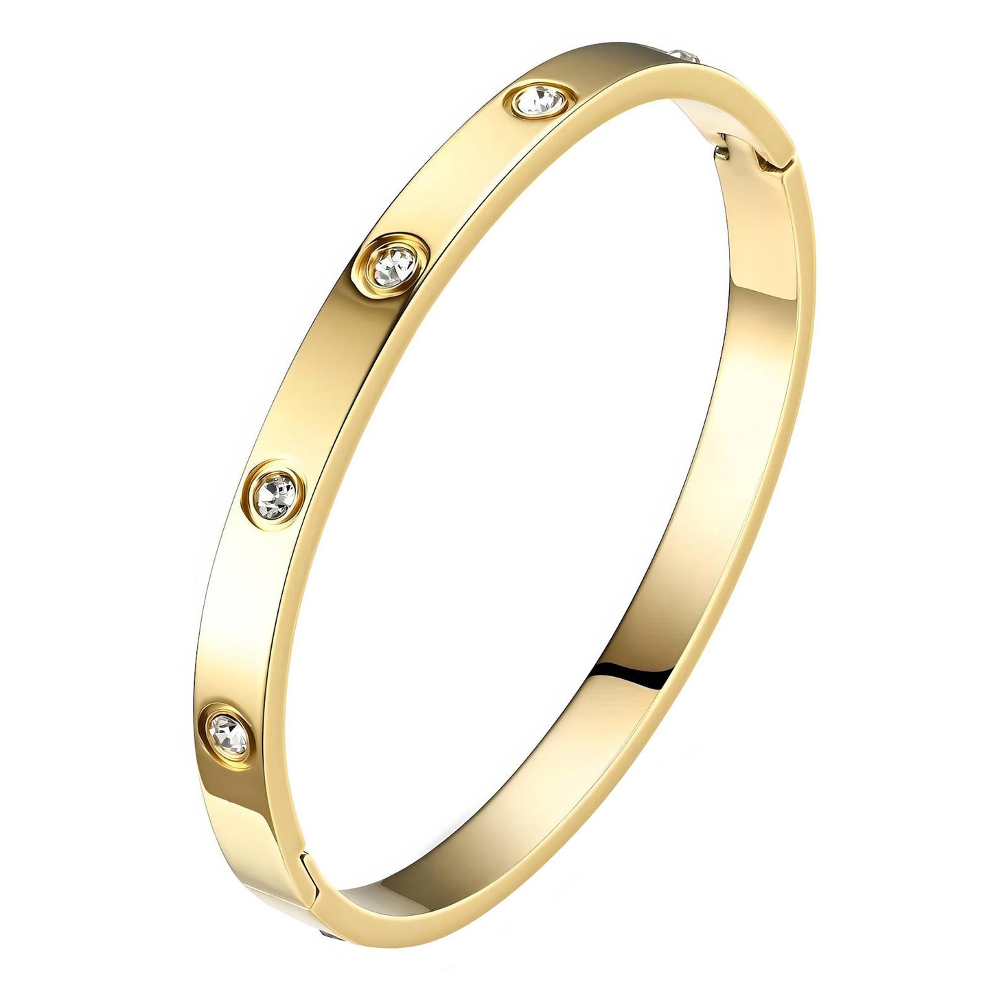 Lia 18K AAA gold plated bangle with zircon gems