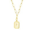 Lola 18k AAA gold plated vintage square flower charm necklace