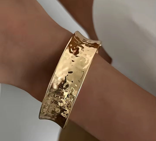 Samantha gold chunky cuff bangle