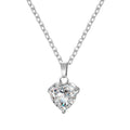 Sam is a delicate silver heart shaped zircon gem on a chain necklace