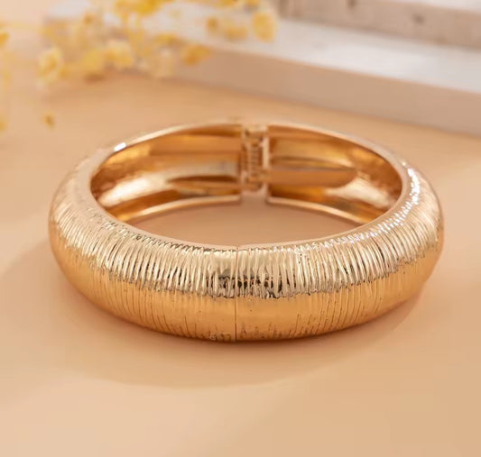 Charlotte gold chunky cuff bangle