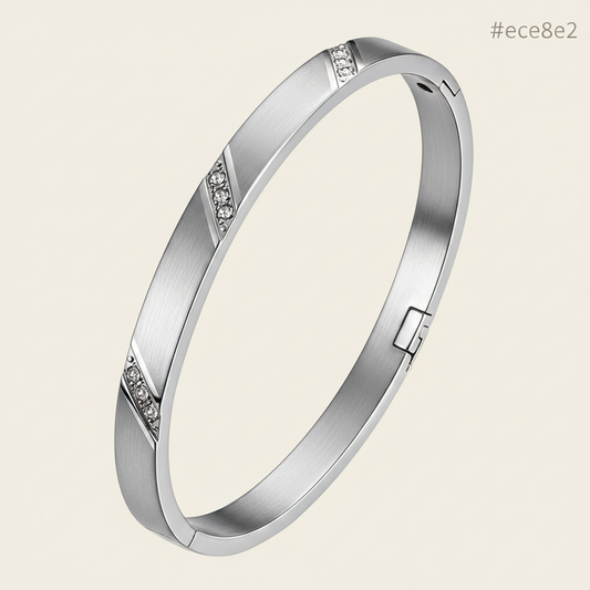 Bella Bangle with #ece8e2 background