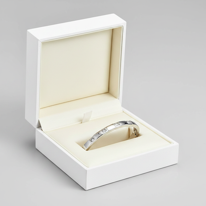 Billie in a white gift box