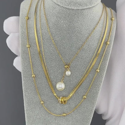 Flora  18k Gold plated single chain with bead balls attached