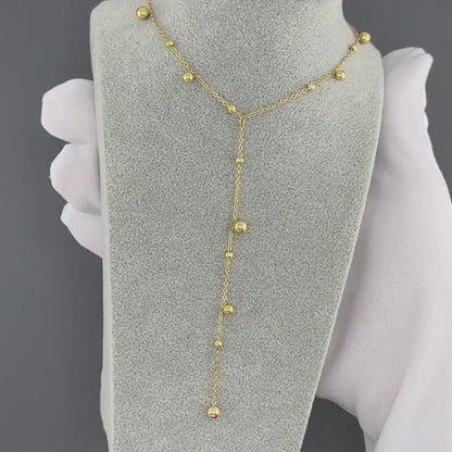 Delphine is a 18k AAA gold plated chain with small beads on