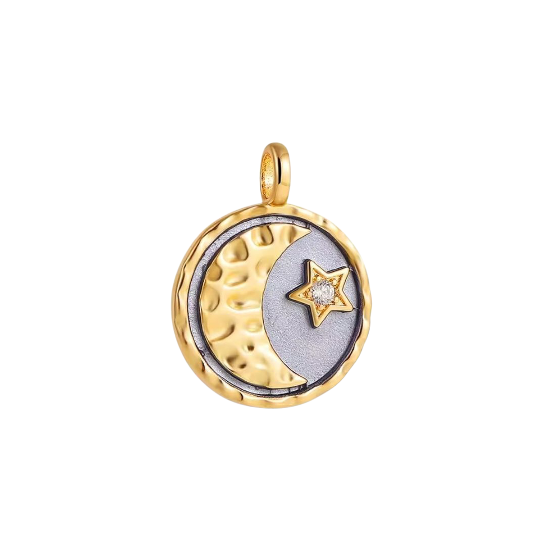 Moon and Star Disc Charm