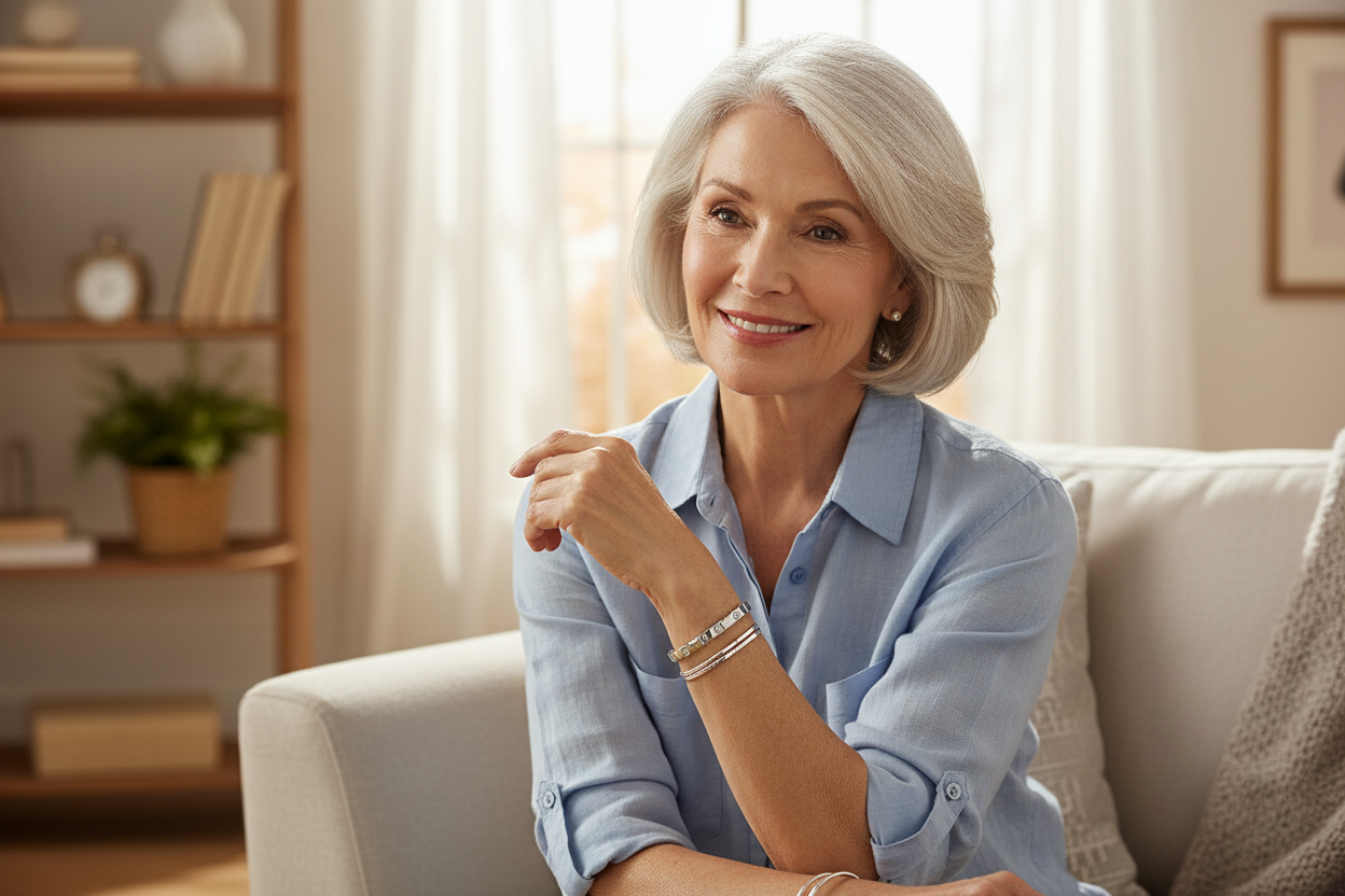Woman in her 60s wearing Billie